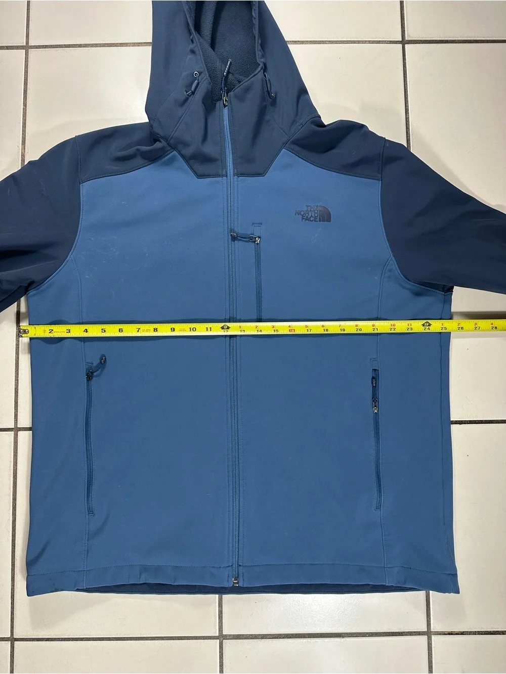 The North Face Men's Two-Tone Navy and Slate Blue Softshell Hoodie